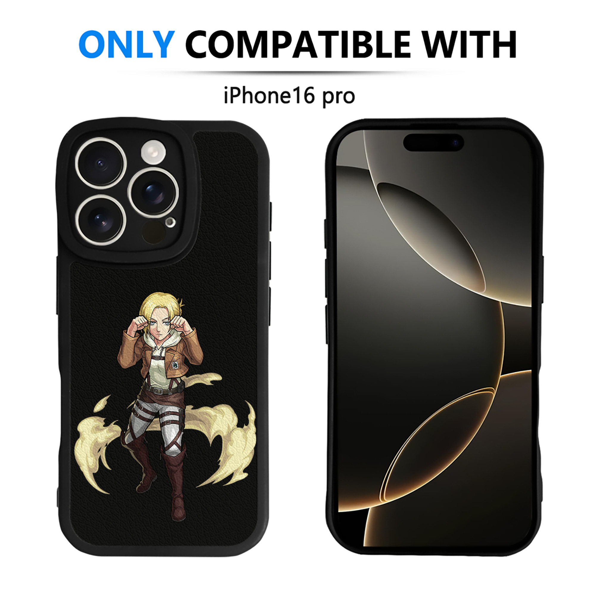 （画像用） 進撃の巨人 アニ・レオンハート Attack on Titan Annie Leonhart 【iPhone 16シリーズ対応】シリコンスマホケース（レザー調） 材質：シリコン
